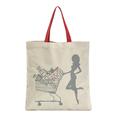 Il cotone dello spazio in bianco 33x40cm del ODM 6oz del supermercato ricicla la borsa