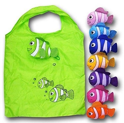 Sacchetto della spesa piegante di nylon variopinto del pesce 210D 40x50cm CMYK