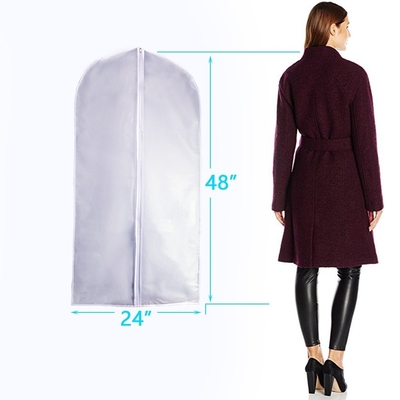 Vestito non tessuto bianco della borsa dei vestiti 120x52cm CMYK PEVA dalla chiusura