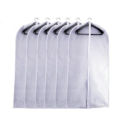 Vestito non tessuto bianco della borsa dei vestiti 120x52cm CMYK PEVA dalla chiusura