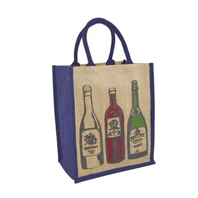 Sacchetto della spesa della tela da imballaggio del vino 27x18x30cm della bottiglia dell'imballaggio 6