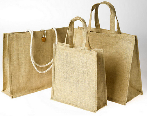 Sacchetto della spesa riutilizzabile della iuta 390gsm della tela da imballaggio 40x14x34cm