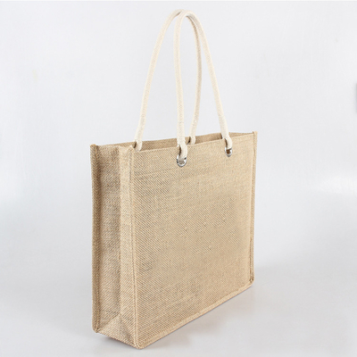 Borse di drogheria naturali di compera della iuta 380gsm di colore 30xx12x30cm