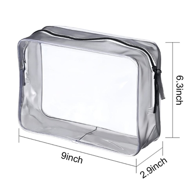 Borsa della matita del PVC del PVC 0.5mm 160gsm CMYK della chiusura lampo di BSCI chiara