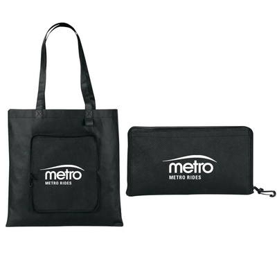 Borsa non tessuta pieghevole di Tote Zipped 80gsm 38X40cm