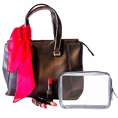 Borsa della matita del PVC del PVC 0.5mm 160gsm CMYK della chiusura lampo di BSCI chiara