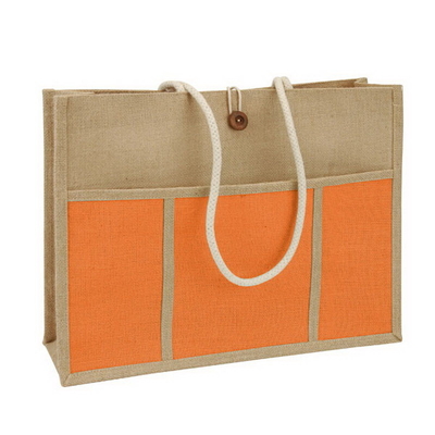 Sacchetto della spesa della iuta dell'OEM Tote Women Beach 45x15x33cm