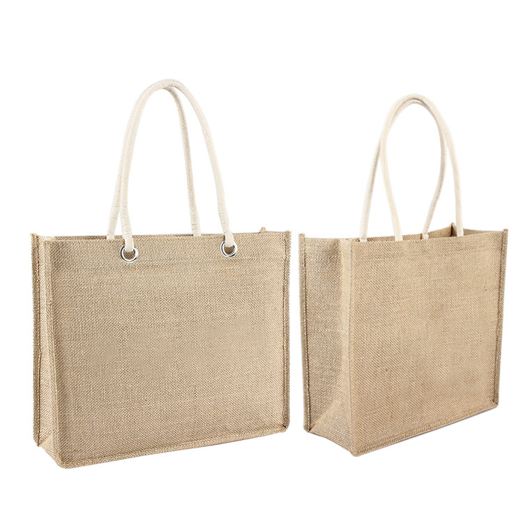 Borse di drogheria naturali di compera della iuta 380gsm di colore 30xx12x30cm